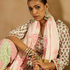 Dhiyona IE Floral Printed V-Neck Pure Cotton Straight Kurta with Trousers & With Dupatta