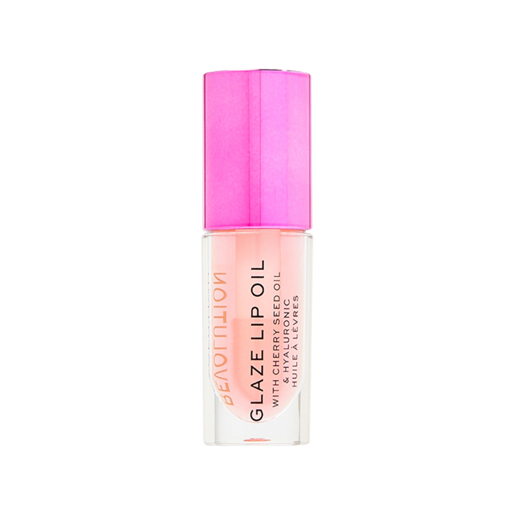 Makeup Revolution Glaze Lip Oil Intense Nourishment With Hyaluronic Acid Vitamin E - Glam Pink