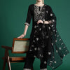 Dhiyona IE Ethnic Motifs Embroidered Gotta Patti Kurta With Trousers & Dupatta