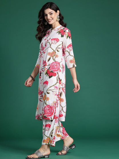 Dhiyona IE Floral Printed Kurta with Palazzos