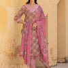 Dhiyona VA Women's Floral Embroidered Regular Mirror Work Kurta with Trousers & With Dupatta