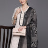 Dhiyona IE Floral Embroidered Regular Thread Work Linen Kurta with Trousers & Dupatta