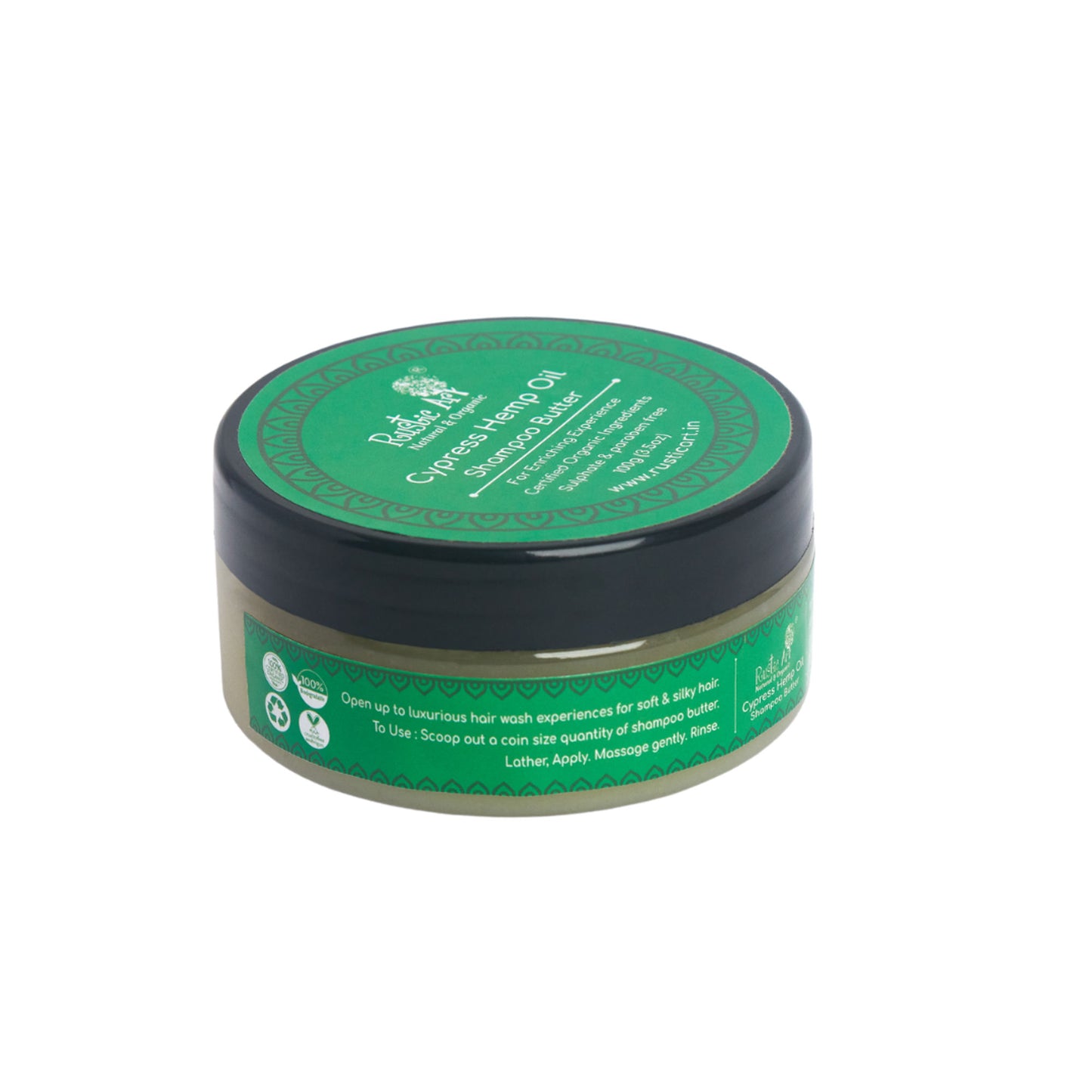 Rustic Art Natural & Organic Cypress Hemp Oil Shampoo Butter