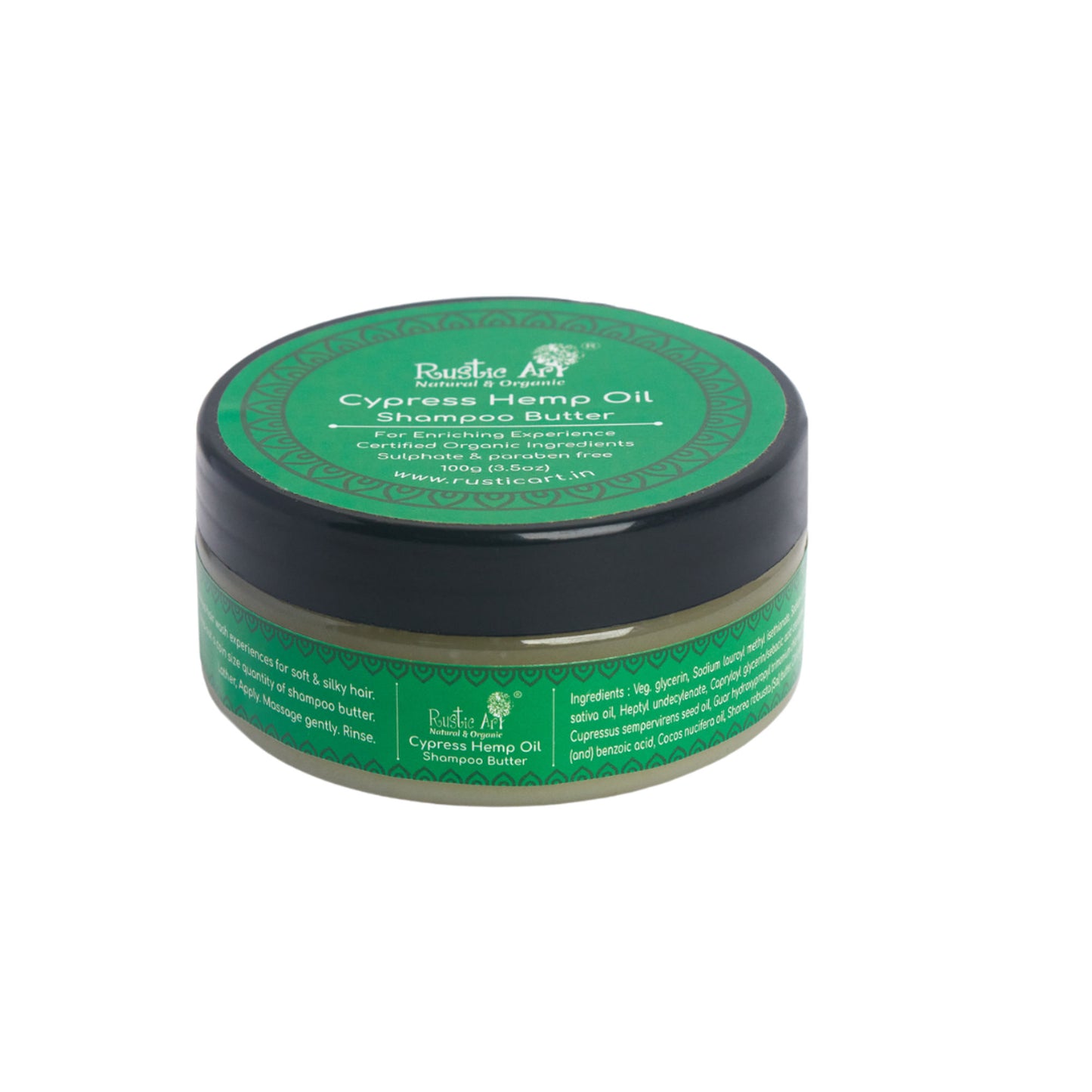 Rustic Art Natural & Organic Cypress Hemp Oil Shampoo Butter