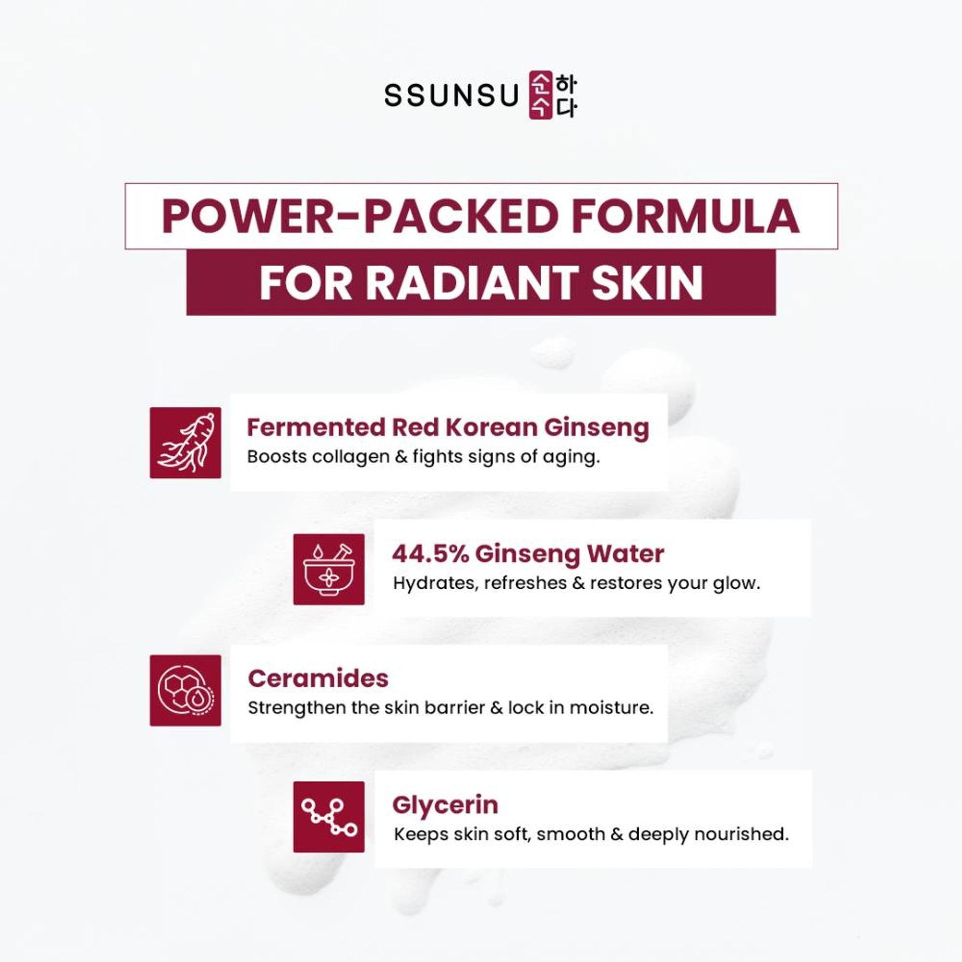 SSUNSU Water Barrier Cera Ginseng Cloud Cleanser