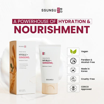 SSUNSU Water Bomb Hyalu Ginseng Moisture Cream