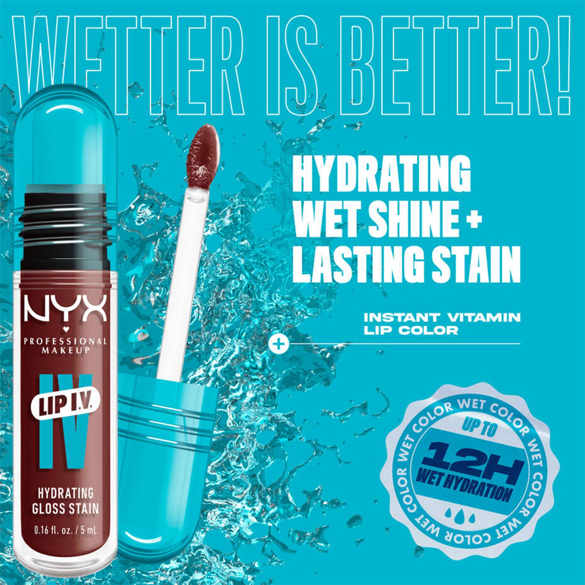 NYX Professional Makeup Lip I.V. Hydrating Gloss Stain - Mocha Me Wet