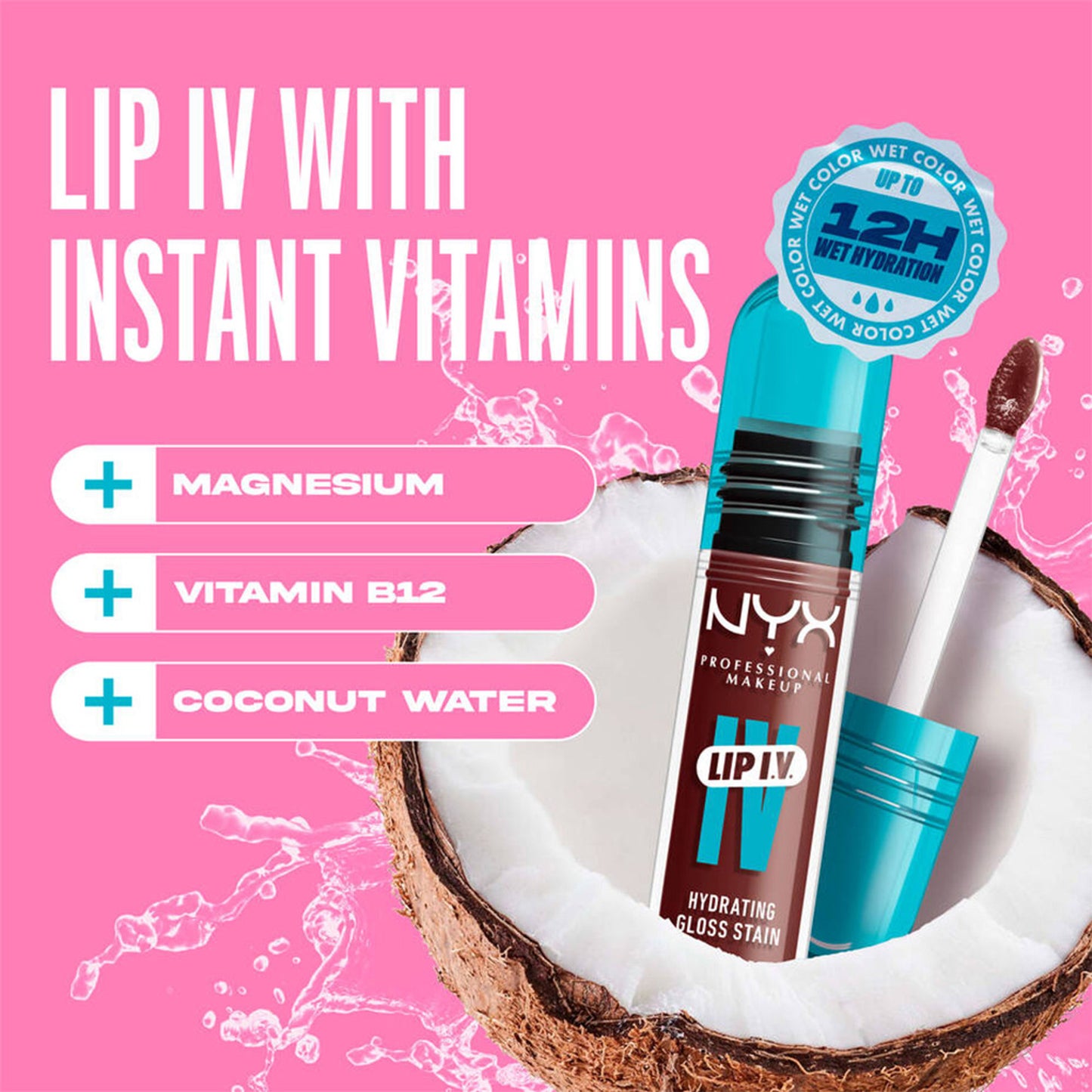 NYX Professional Makeup Lip I.V. Hydrating Gloss Stain - Mocha Me Wet