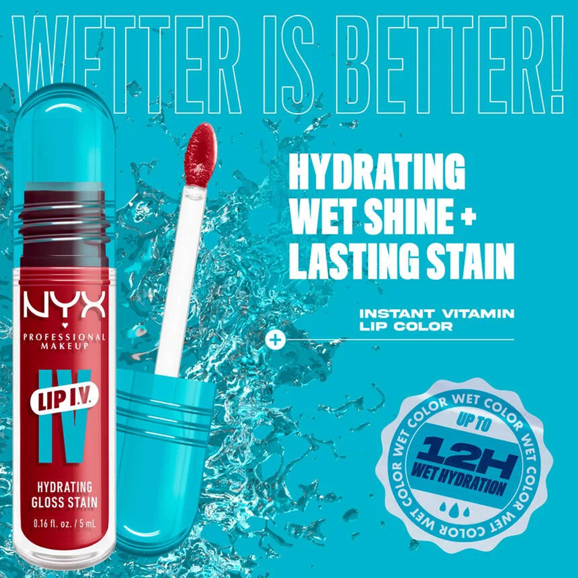 NYX Professional Makeup Lip I.V. Hydrating Gloss Stain - Berry Thirsty