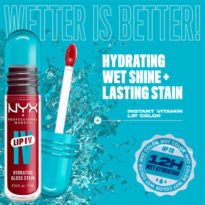 NYX Professional Makeup Lip I.V. Hydrating Gloss Stain - Red-Y.Set.Wet