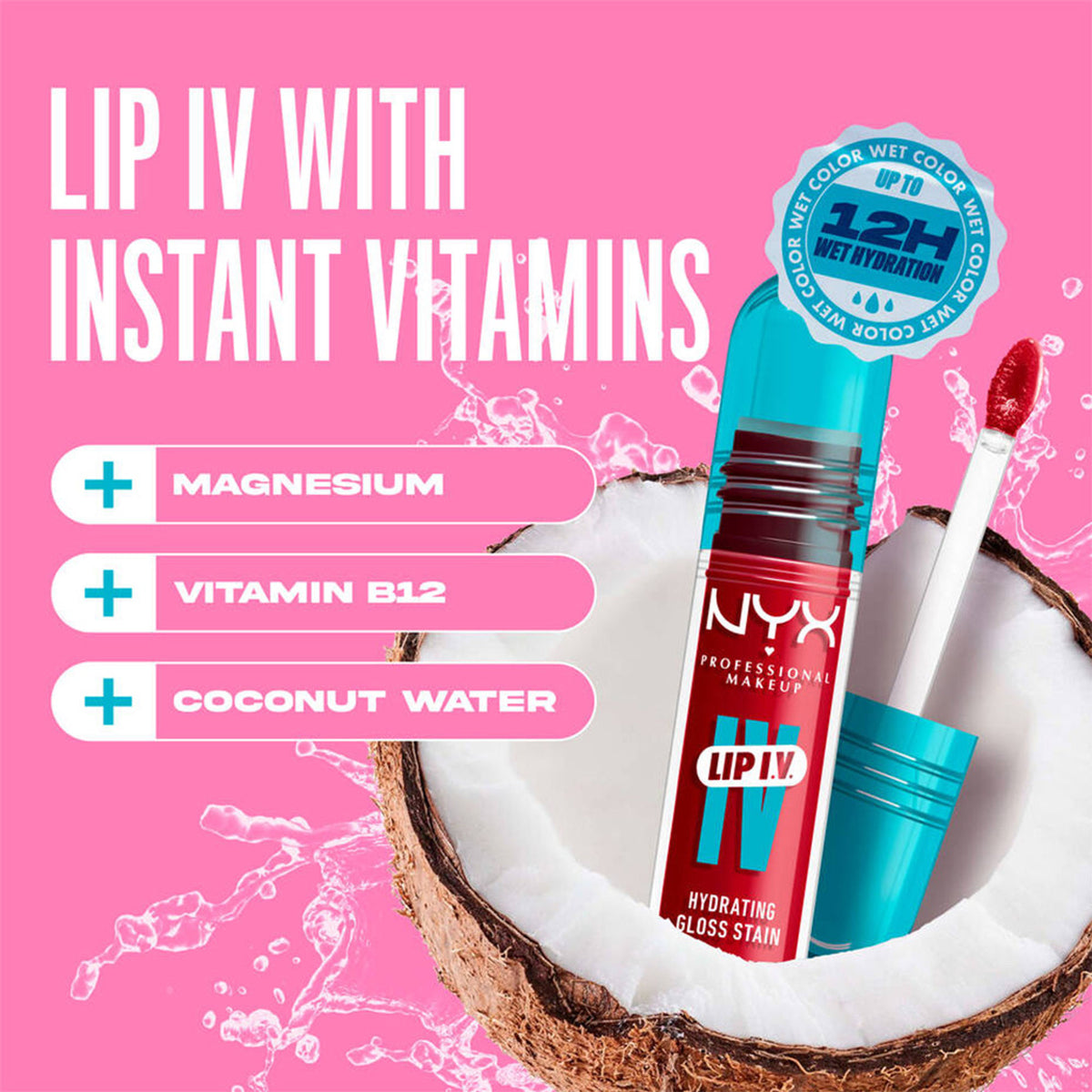 NYX Professional Makeup Lip I.V. Hydrating Gloss Stain - Red-Y.Set.Wet
