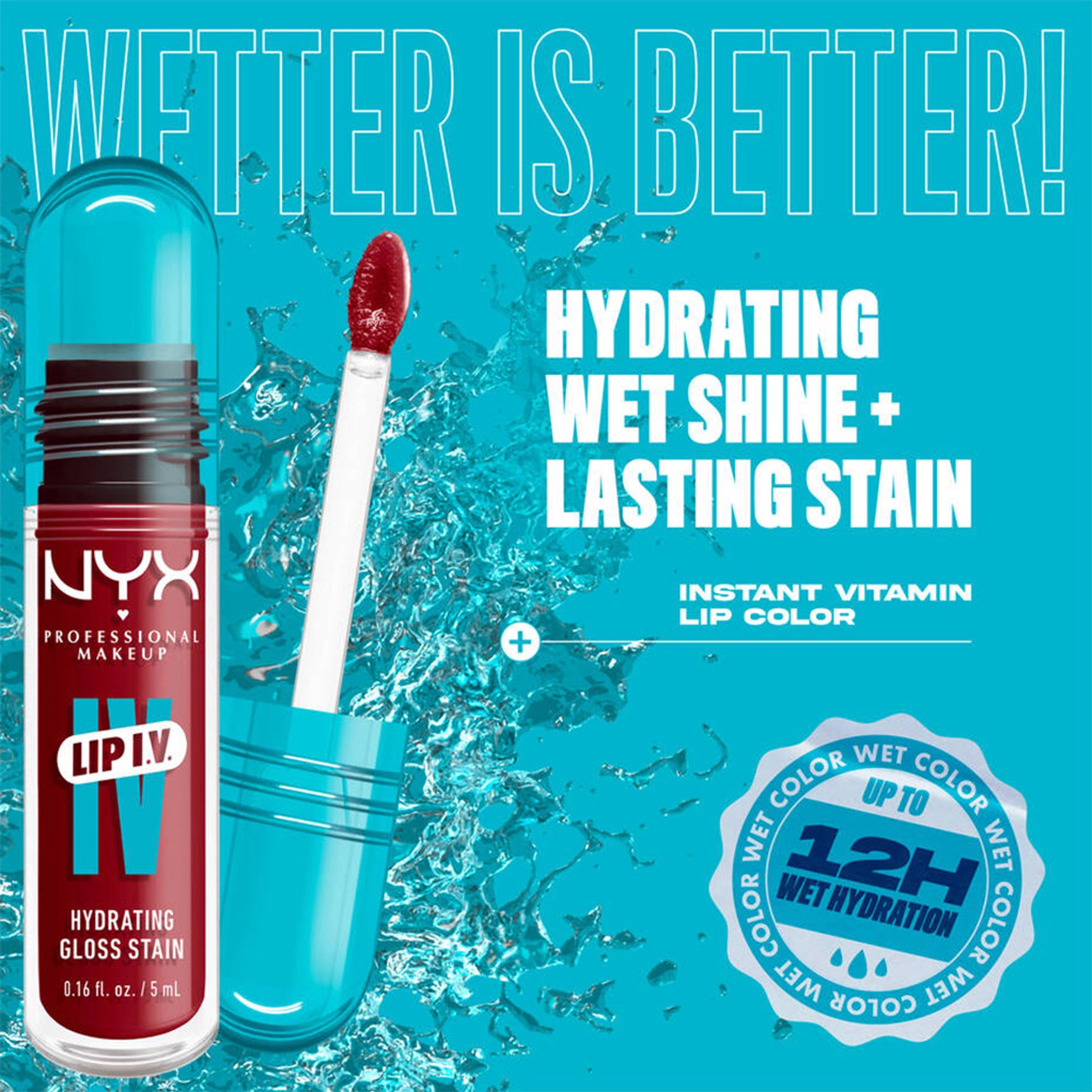 NYX Professional Makeup Lip I.V. Hydrating Gloss Stain - Cranberry Splash