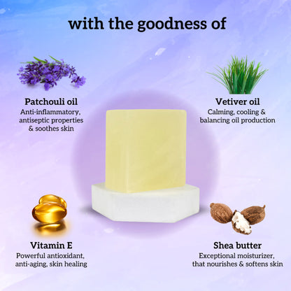 inatur Patchouli & Vetiver Herbal Soap with Natural Essential Oils for Hydration & Purification