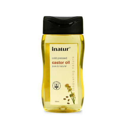inatur Castor Oil, 100% Natural, Organic & Cold Pressed, for Hair, Skin, Brows & Nails