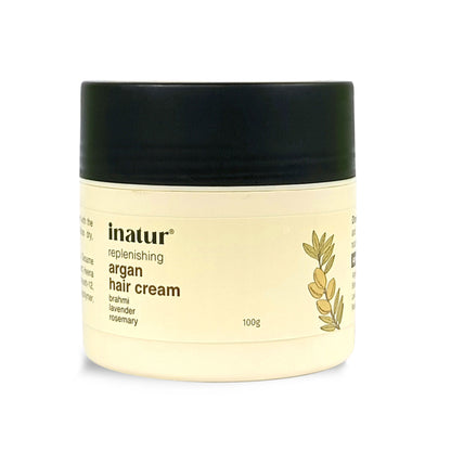 Inatur Argan Hair Cream, Vegan Styling for Men & Women, Controls Frizz & Tames Dry Hair