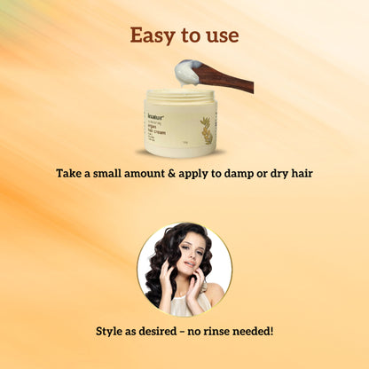 Inatur Argan Hair Cream, Vegan Styling for Men & Women, Controls Frizz & Tames Dry Hair