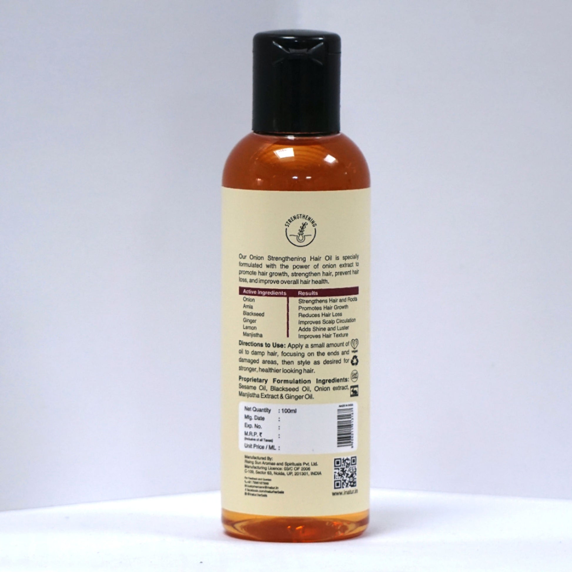 Inatur Onion Hair Oil, Natural, Non-Greasy, for Hair Growth, Dandruff & Root Strength