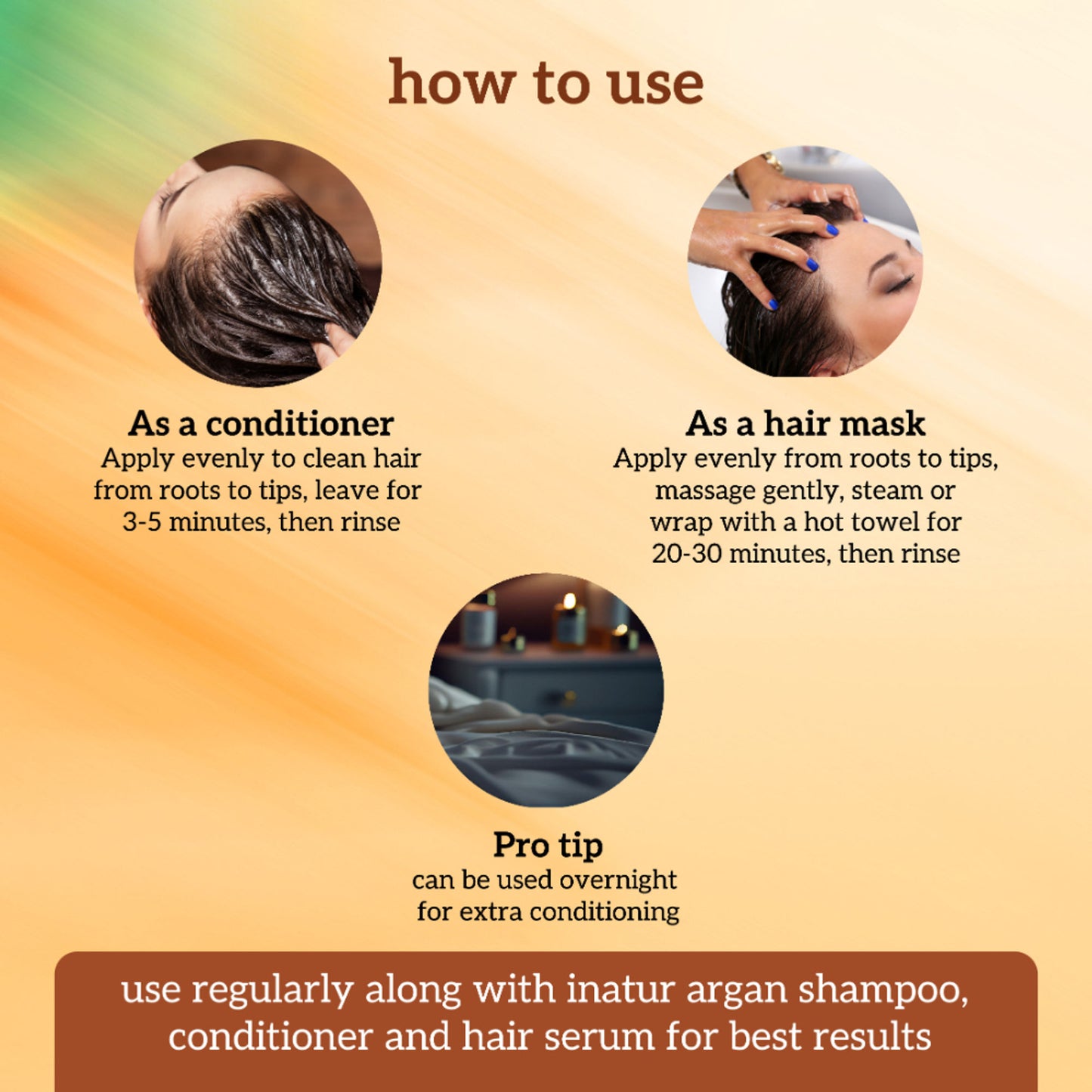 Inatur Argan Oil Hair Mask, Natural & Vegan, Deep Repair, Adds Shine & Smoothness