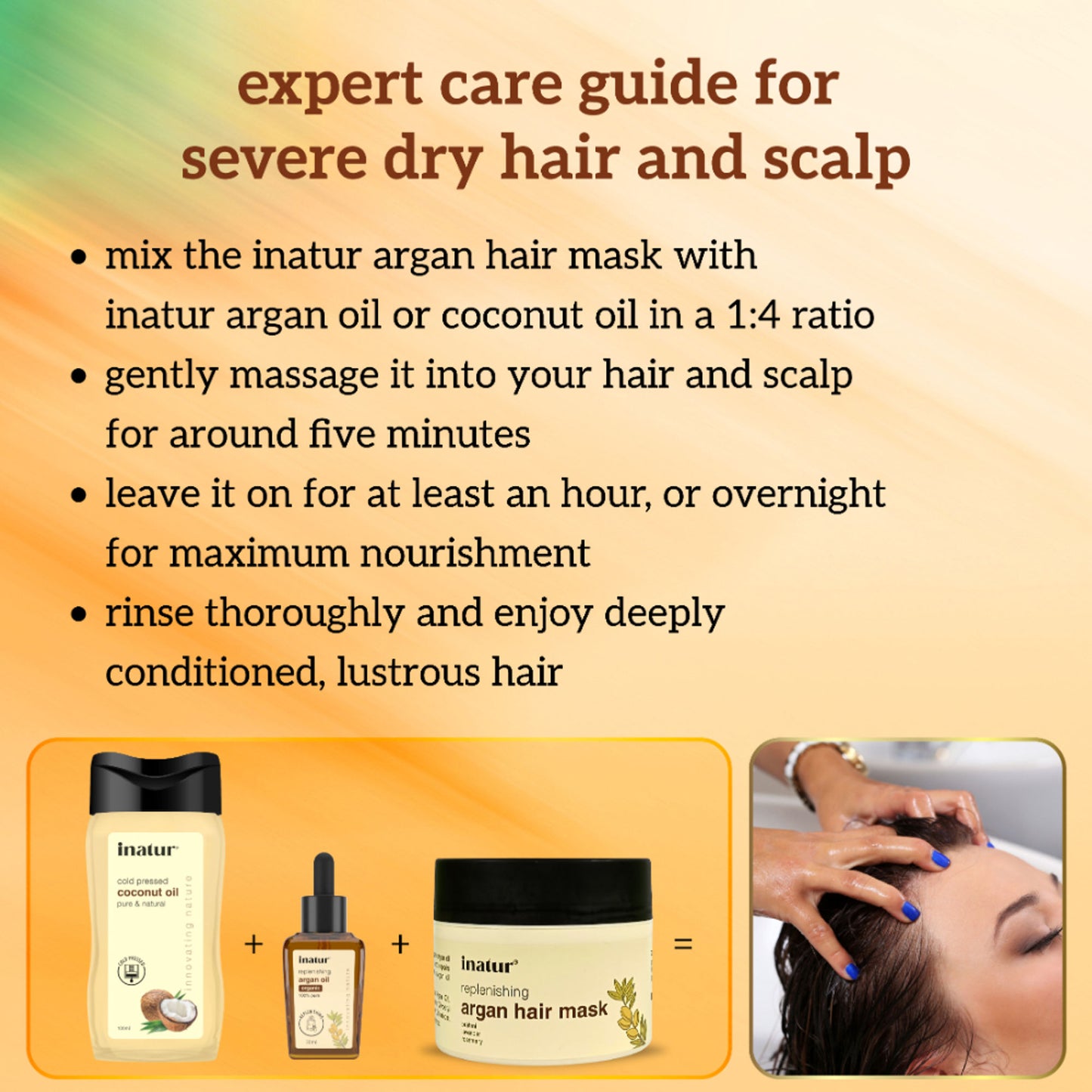 Inatur Argan Oil Hair Mask, Natural & Vegan, Deep Repair, Adds Shine & Smoothness