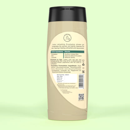 inatur Eucalyptus Shower Gel for Relaxation and Stress Relief with Mint and Lavender