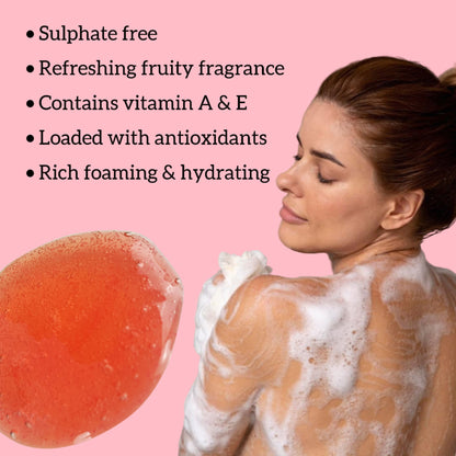 inatur Shower Gel with Pomegranate, Raspberry, and Black Pepper for Daily Refreshing Wash