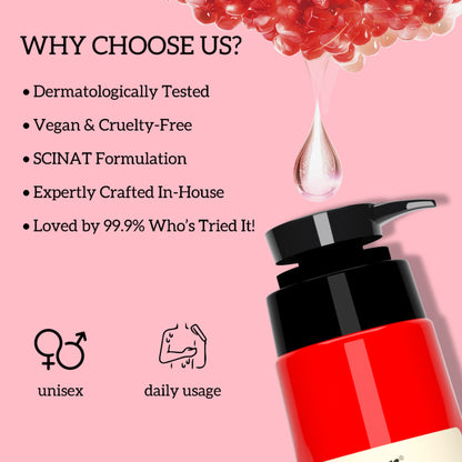 inatur Shower Gel with Pomegranate, Raspberry, and Black Pepper for Daily Refreshing Wash