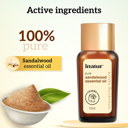 inatur Sandalwood Essential Oil, Pure & Natural, for Skin, Face, Aromatherapy & Diffuser Use