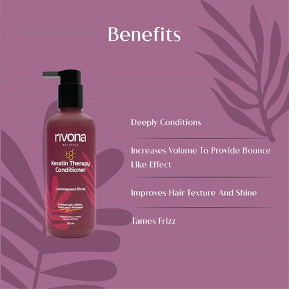 Rivona Naturals Keratin Conditioner For Dry And Frizzy Hair Sulphate And Paraben Free
