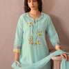 Dhiyona IE Women Floral Embroidered Regular Thread Work Kurta with Trousers & With Dupatta