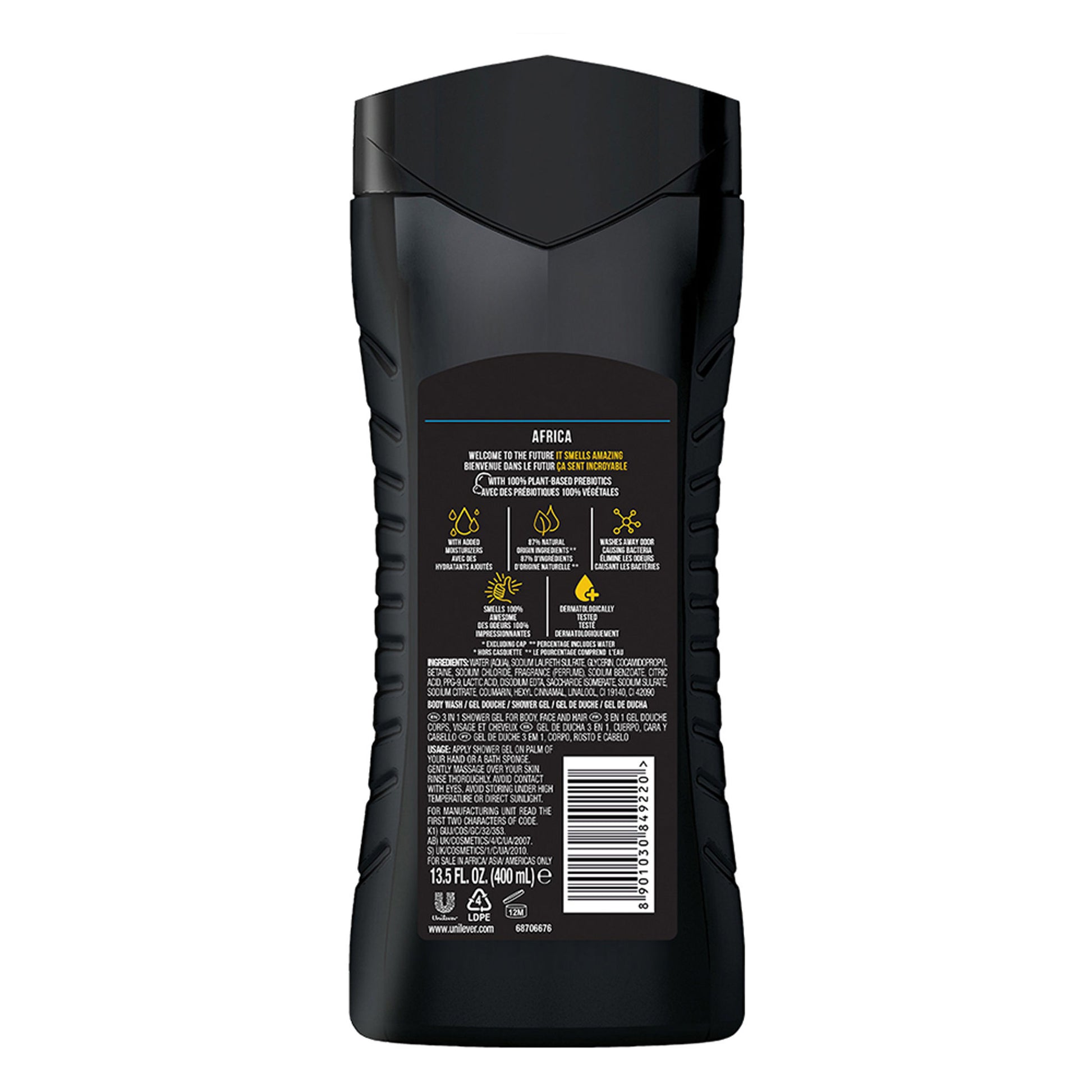 Axe Africa 3 In 1 Body, Face & Hair Wash For Men