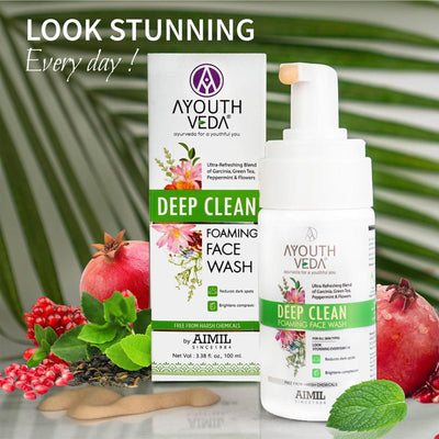 Deep Clean Foaming Face Wash with Indian Madder, Garcinia & Pomegranate for Deeply Clensed Skin