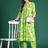 Dhiyona IE Floral Printed Empire Sequinned Pure Cotton Kurta with Trousers