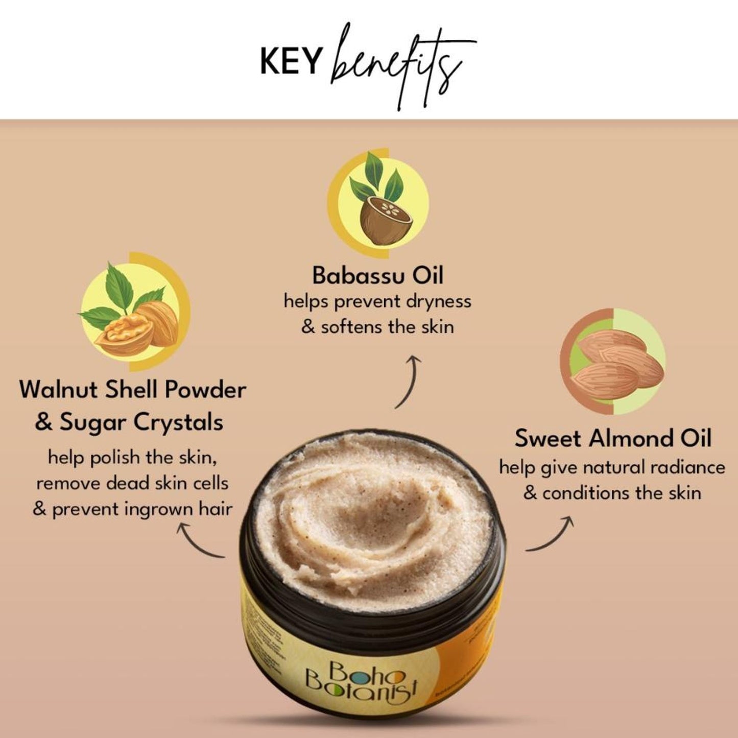 Boho Botanist Almond & Babassu Polishing Body Scrub