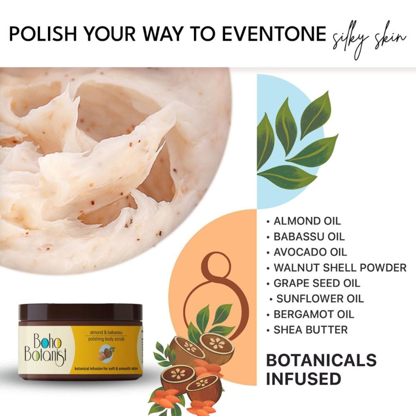 Boho Botanist Almond & Babassu Polishing Body Scrub