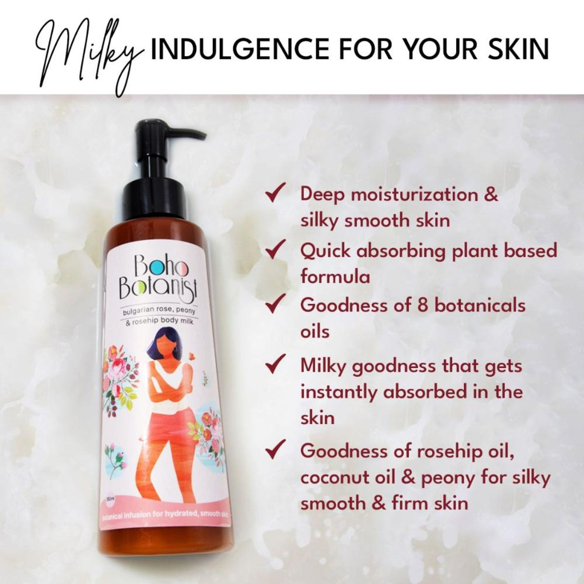 Boho Botanist Bulgarian Rose, Peony & Rosehip Body Milk