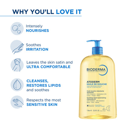 Bioderma Shower Oil - Atoderm Huile De Douche With Niacinamide