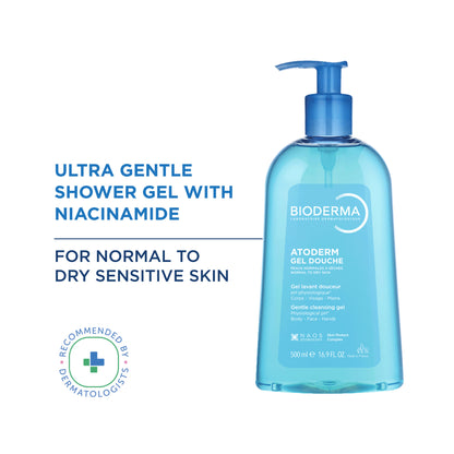 Atoderm Gel Douche Ultra Gentle Soap Free Shower Gel with Niacinamide for 24H Hydration 100ml