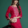 Dhiyona IE Floral Embroidered Thread Work Kurta