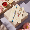 Dhiyona Set Of 2 Evil Eye Beaded Gold Toned Bhaiya Bhabhi Rakhi With Roli Chawal Chandan
