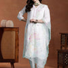 Indyancart IE Women Floral Embroidered Regular Thread Work Kurta with Trousers & With Dupatta