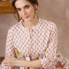 Dhiyona IE Women Floral Printed Empire Pure Cotton Kurta with Trousers
