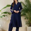 Dhiyona IE Embroidered Mandarin Collar-Neck Top With Trouser