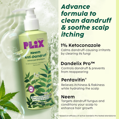 PLIX The Plant Fix Neem Anti-Dandruff Advanced Shampoo For Reduced Dandruff & Itchiness