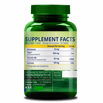 Himalayan Organics Melatonin 10 mg + Tagar 250 mg Tablets - Limited Time Offer