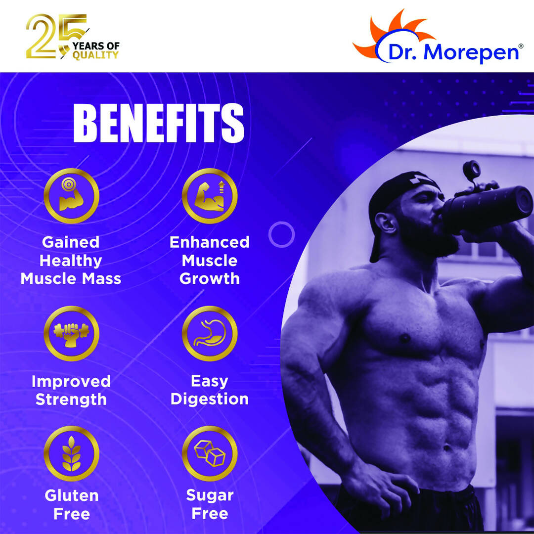Dr. Morepen Muscle Food Mass Gainer with Ashwagandha & Gokshura - Kesar Pista Badam Flavour