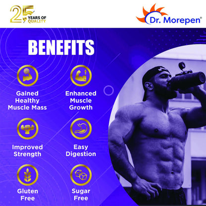 Dr. Morepen Muscle Food Mass Gainer with Ashwagandha & Gokshura - Kesar Pista Badam Flavour