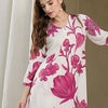 Indyancart IE Women Floral Printed Regular A-Line Kurta with Trousers