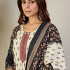 Dhiyona IE Ethnic Motifs Printed Round Neck Pure Cotton Kurta With Trousers & Dupatta
