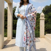 Indyancart IE Women Round Neck Kurta with Trousers & Dupatta