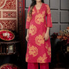 Indyancart IE Women Floral Printed Regular Pure Cotton Kurta with Trousers